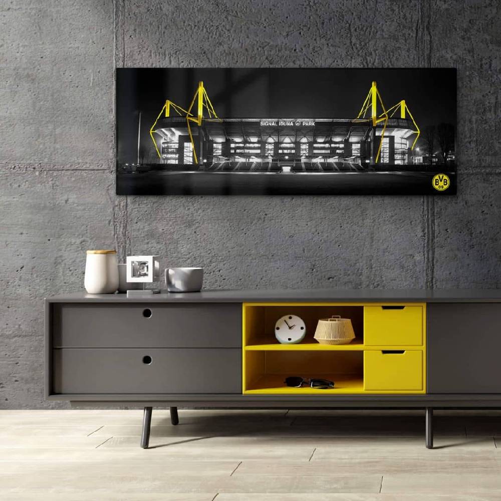Kaeppel Glasbild BVB Signal Iduna Park bei Nacht 100x40 cm Meist gekauft