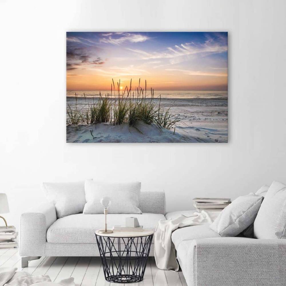 Kaeppel Leinwandbild, Sonnenuntergang am Strand Kostenloser Versand