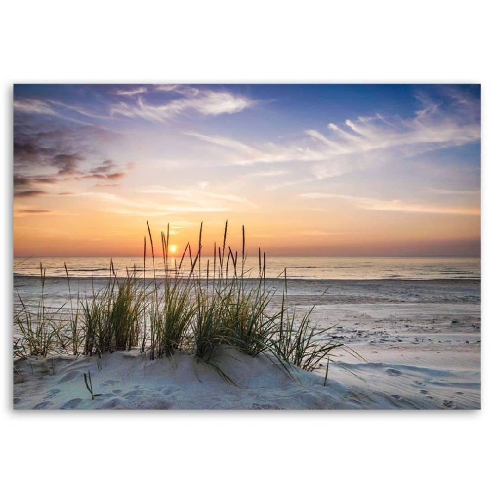 Kaeppel Leinwandbild, Sonnenuntergang am Strand Kostenloser Versand