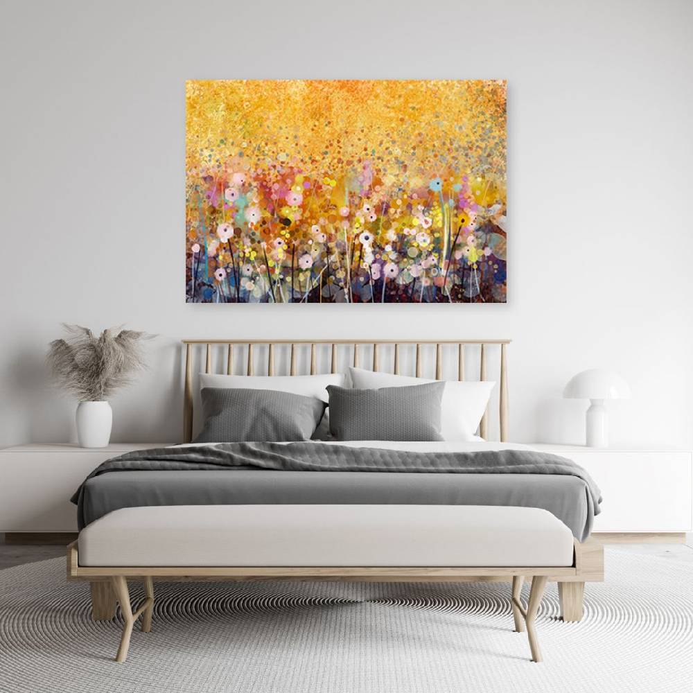 Kaeppel Leinwandbild, Bunte Blumen Wiese Natur Lagerräumung