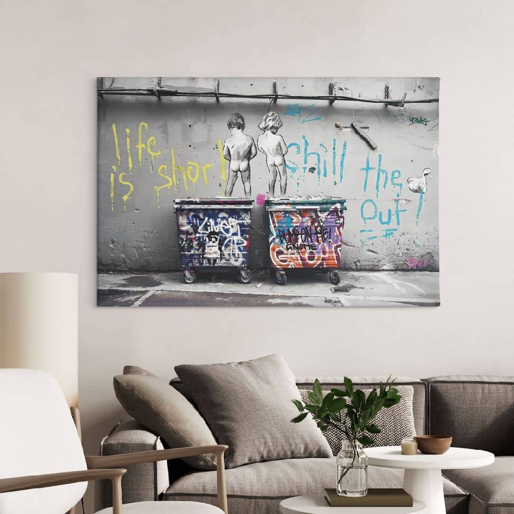 Kaeppel Leinwandbild Banksy - Life is short Bis zu 50% Rabatt