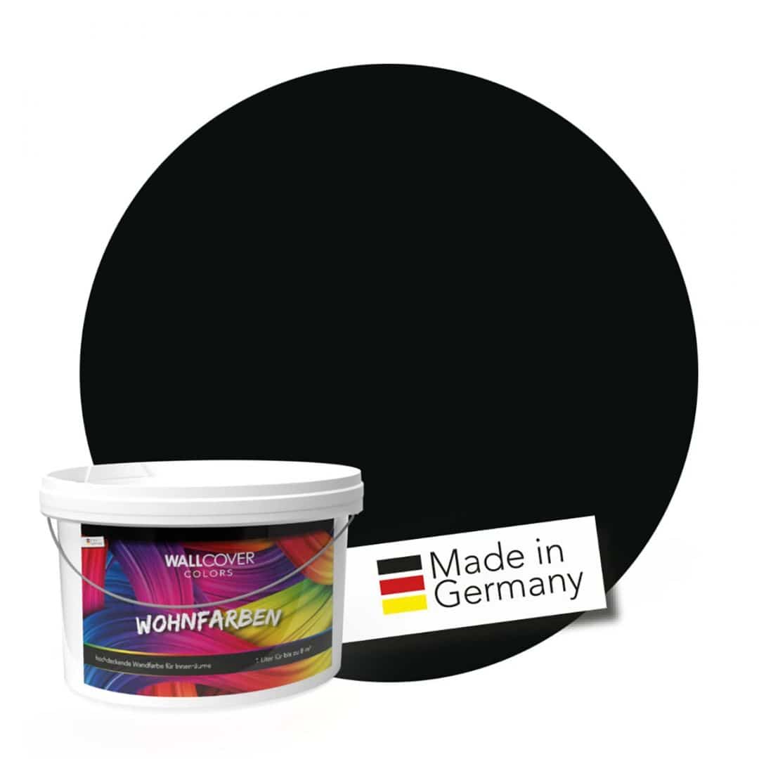 Kaeppel Schwarz Wandfarbe matt | Innenfarbe in Top-Qualität | Farbe für dramatische Inszenierungen Osterangebot