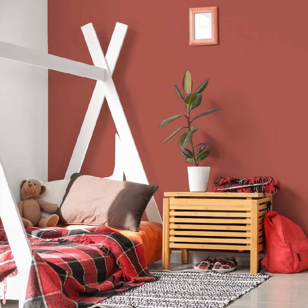 Kaeppel Rot Wandfarbe seidenmatt I Simple Safron | leidenschaftlich und voller Energie | THE COLOR KITCHEN Exklusive Angebote