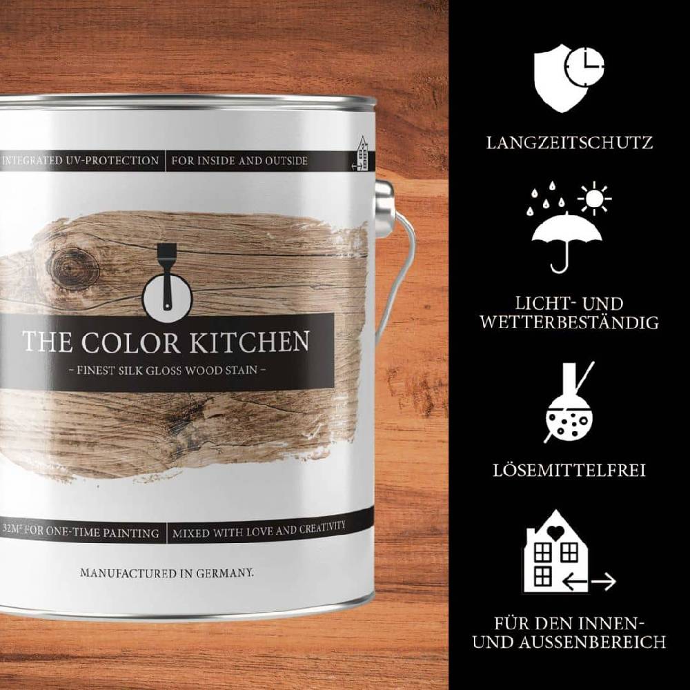 Kaeppel Holzlasur Teak für den Innen- und Außenbereich - Seidenglänzend 2,5l - The Color Kitchen Fabrikladen