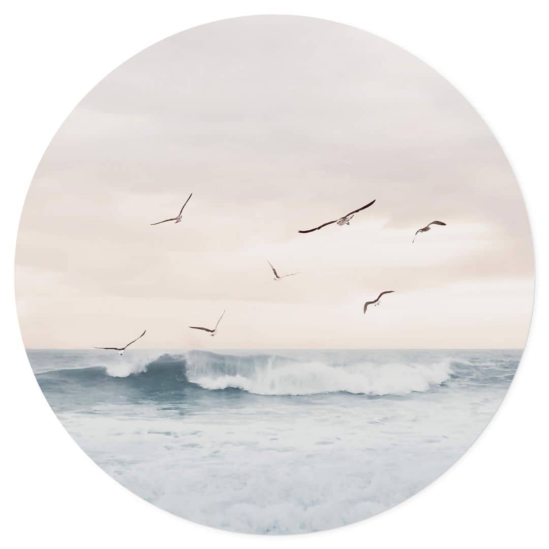 Kaeppel Wandtattoo Sisi & Seb - Magischer Abendhimmel am Meer - Rund Versandkostenfrei