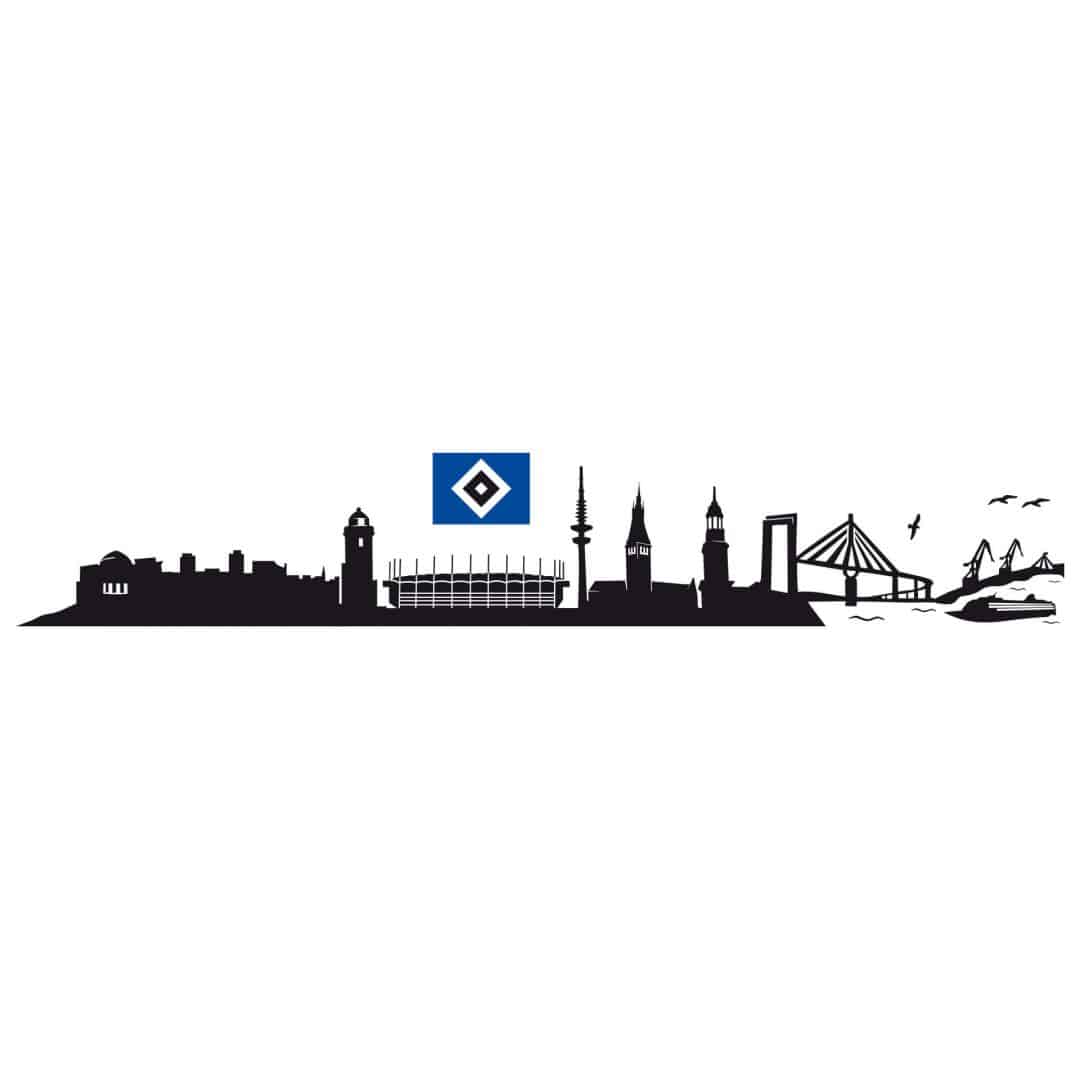 Kaeppel Wandtattoo HSV Skyline mit Logo farbig Online Shopping