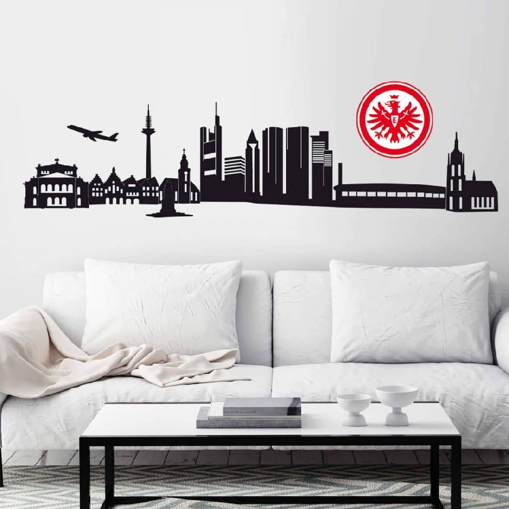 Kaeppel Wandtattoo Eintracht Frankfurt Skyline mit Logo farbig Saisonschlussverkauf