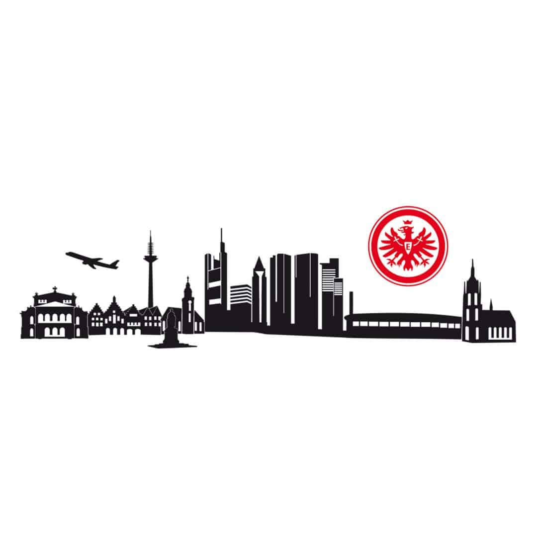 Kaeppel Wandtattoo Eintracht Frankfurt Skyline mit Logo farbig Saisonschlussverkauf