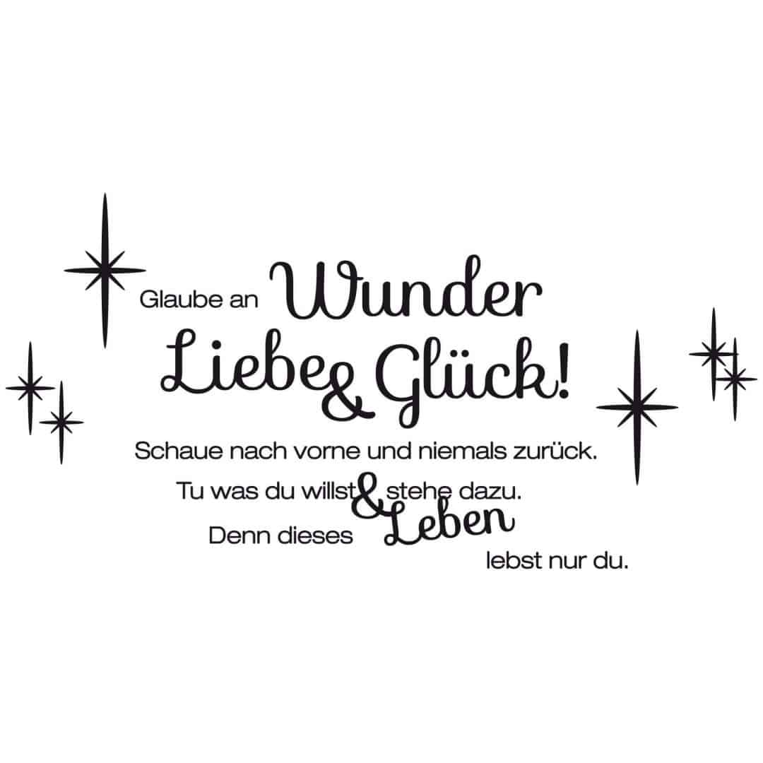 Kaeppel Wandtattoo Glaube an Wunder, Liebe und Glück! Räumungsverkauf