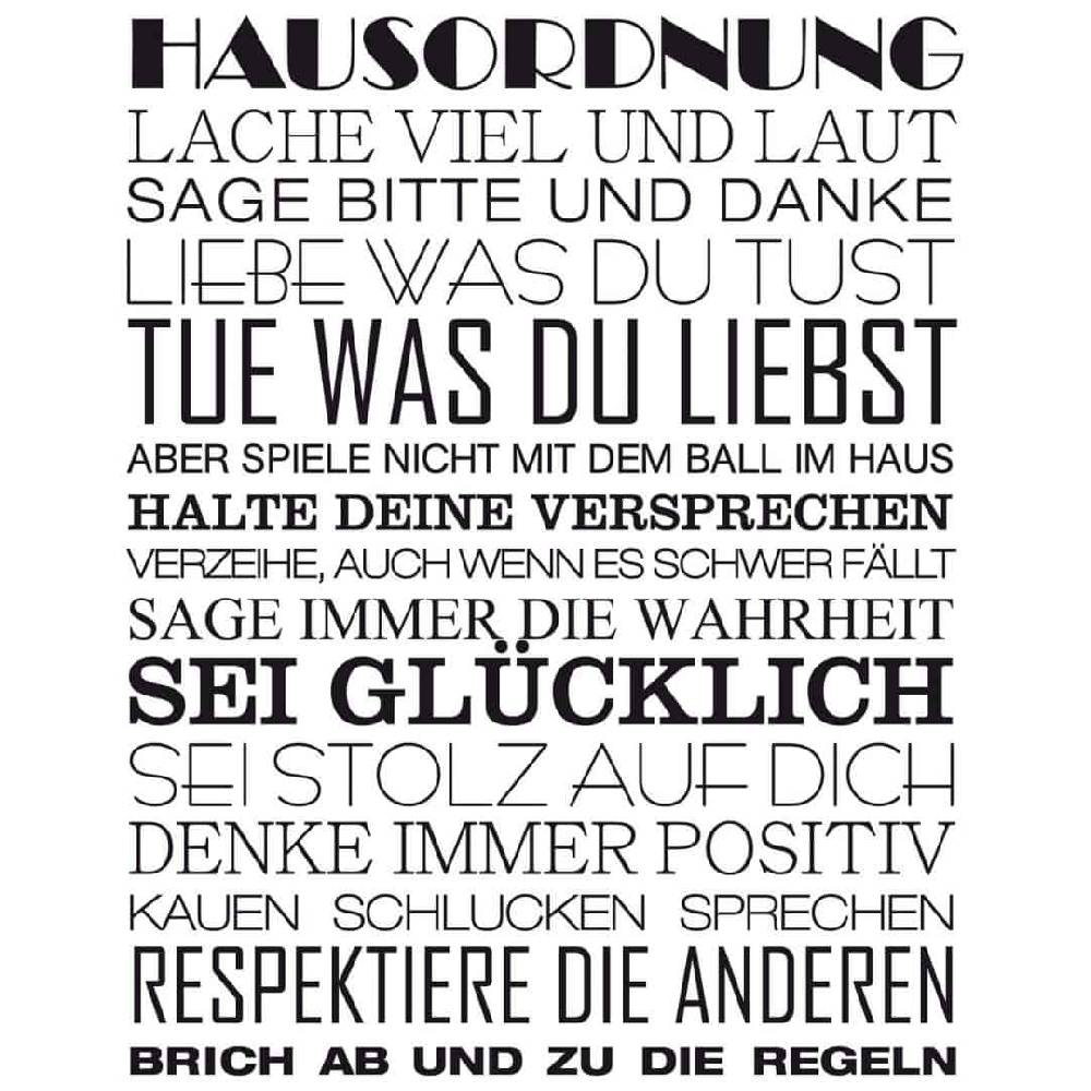 Kaeppel Wandtattoo Hausordnung Tiefpreis