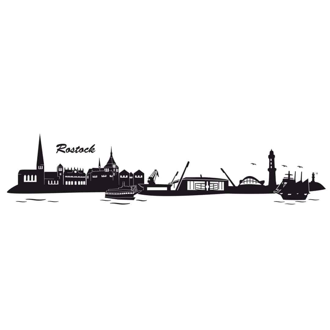 Kaeppel Wandtattoo Hansa Rostock Skyline mit Logo farbig Letzte 2 Tage