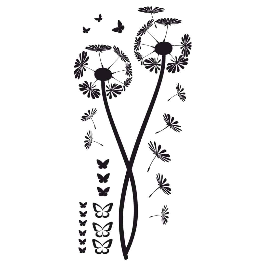 Kaeppel Wandtattoo Pusteblumen mit Schmetterlingen Nur noch ein Tag übrig