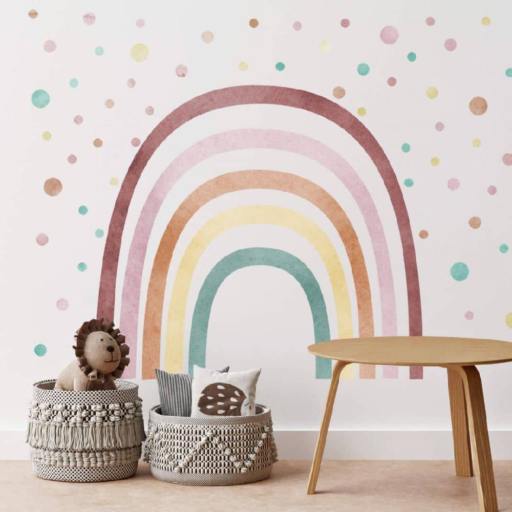 Kaeppel Kinderzimmer-Wandtattoo Regenbogen mit bunten Punkten - Set (79-teilig) 2025