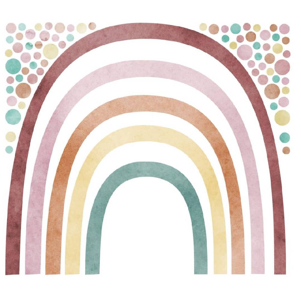 Kaeppel Kinderzimmer-Wandtattoo Regenbogen mit bunten Punkten - Set (79-teilig) 2025