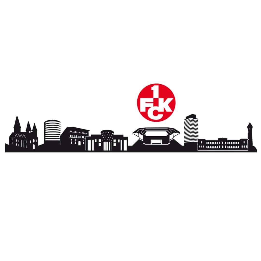 Kaeppel Wandtattoo 1.FC Kaiserslautern Skyline mit Logo farbig Hotsell