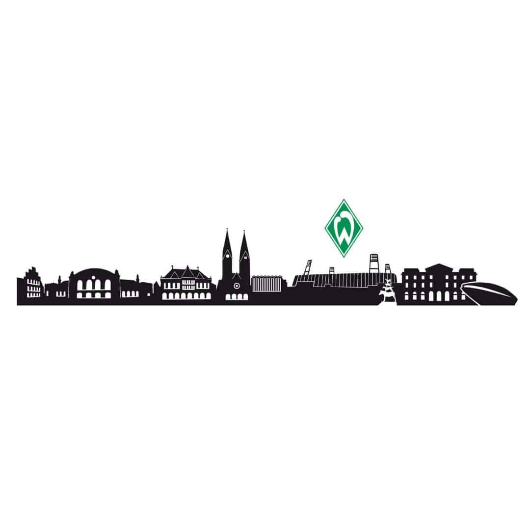 Kaeppel Wandtattoo Werder Bremen Skyline mit Logo farbig Schlussverkauf