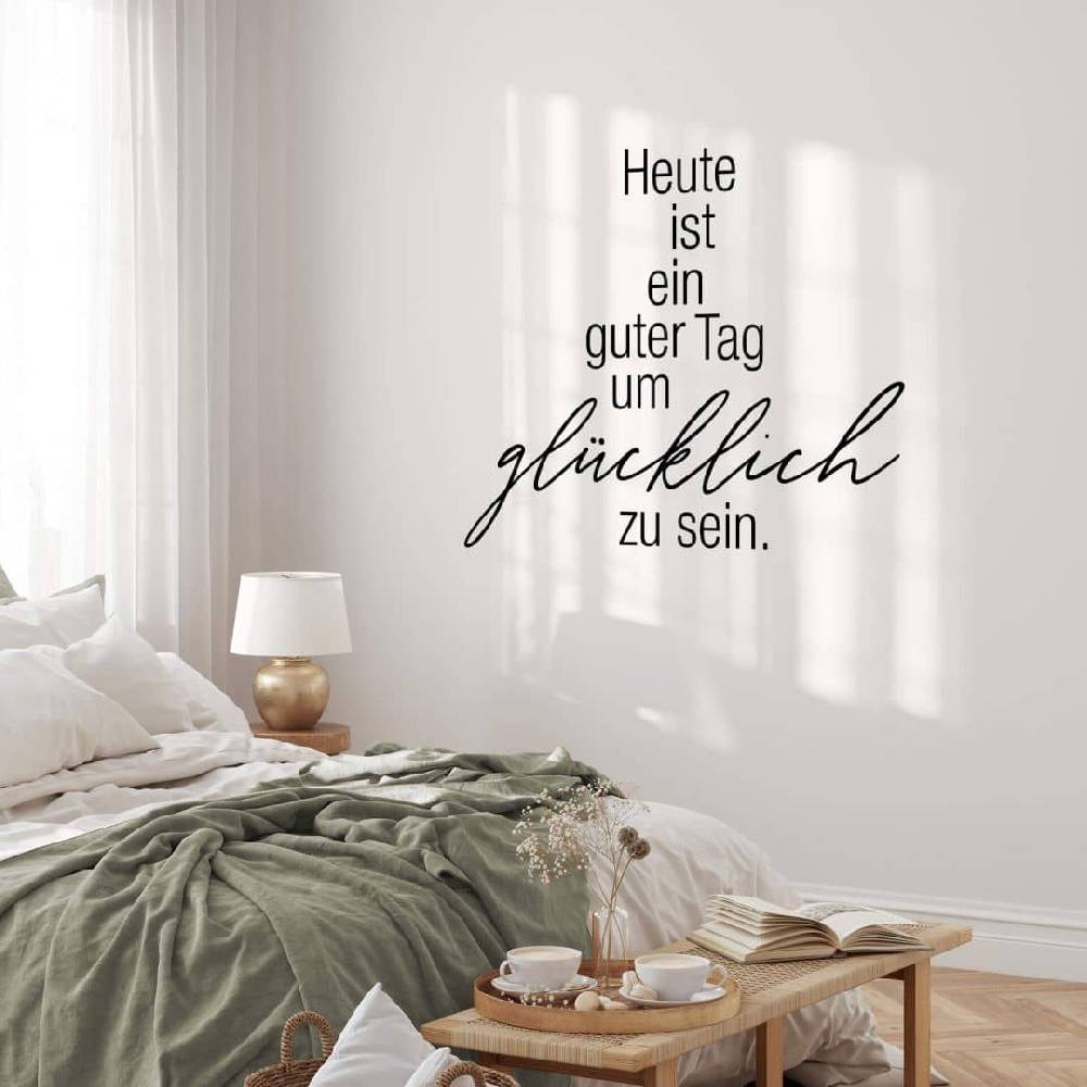 Kaeppel Wandtattoo Spruch - Heute ist ein guter Tag um glücklich zu sein Günstiger Verkauf
