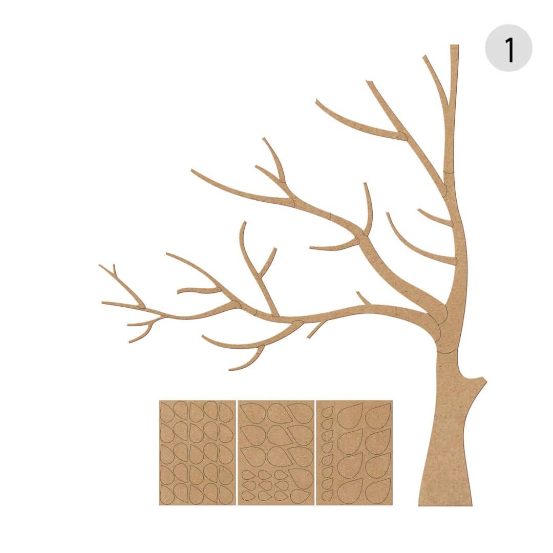 Kaeppel Wanddeko XXL Baum - MDF Natur Sonderangebot