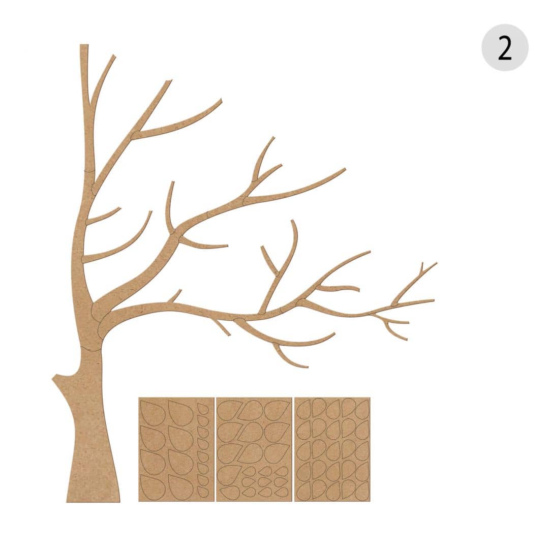 Kaeppel Wanddeko XXL Baum - MDF Natur Sonderangebot