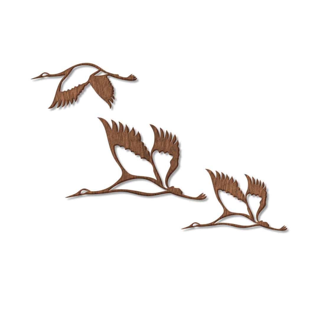 Kaeppel Holzkunst Mahagoni - Kraniche - Vogelschwarm 02 Saisonschlussverkauf