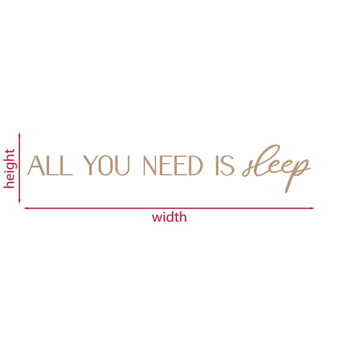 Kaeppel 3D Schriftzug Schlafzimmer - All you need is sleep - MDF Natur Jubiläumsangebot