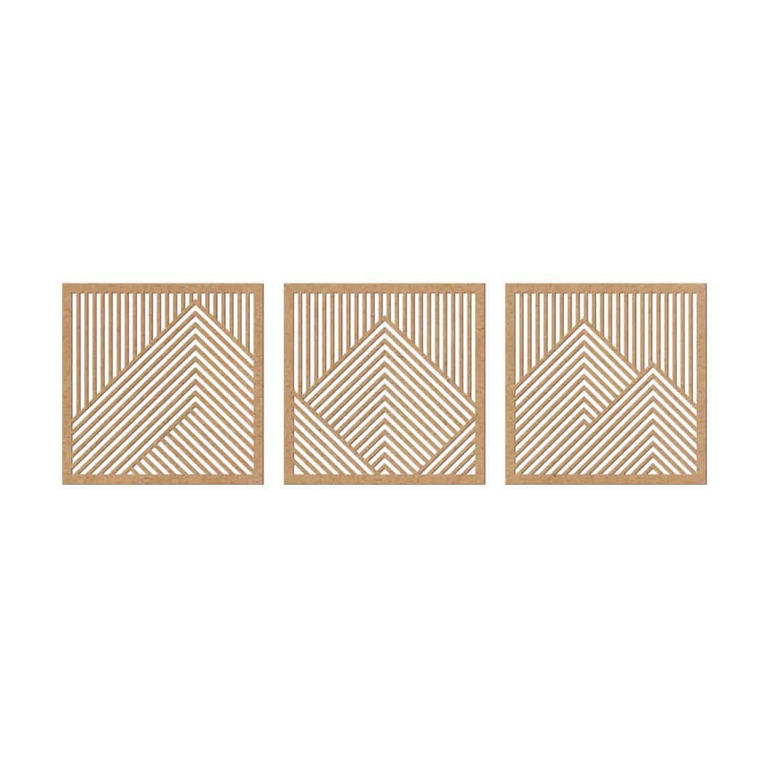 Kaeppel 3D Wanddeko Berg Landschaft Wandpaneele Holz Motiv geometrisch (3-teilig) - MDF Natur JETZT KAUFEN