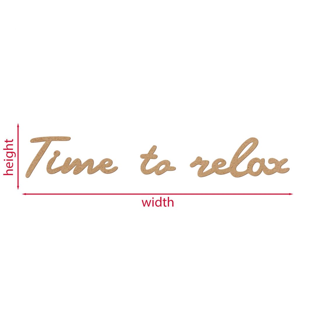 Kaeppel Holz Schriftzug - Time to relax - MDF Natur Letzte 2 Tage