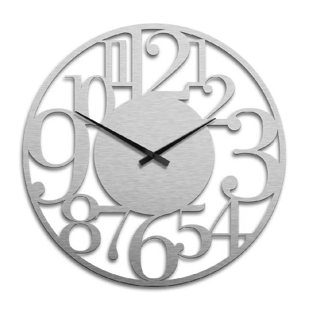 Kaeppel XXL Wanduhr Alu-Dibond-Silbereffekt - Modern - Ø 70 cm Bis zu 50% Rabatt