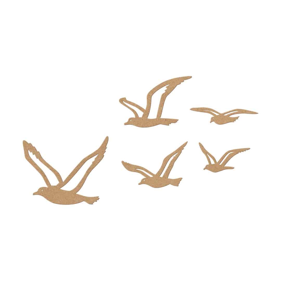 Kaeppel MDF Natur Holzdeko - Vögel Möwen (5-teilig) Bis zu 65% Rabatt