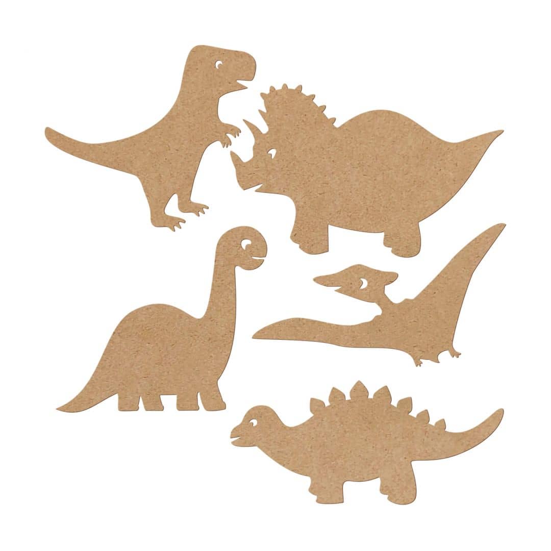 Kaeppel Holzdeko Kinderzimmer Dino-Set (5-teilig) - MDF Natur Vierteljährliche Förderung