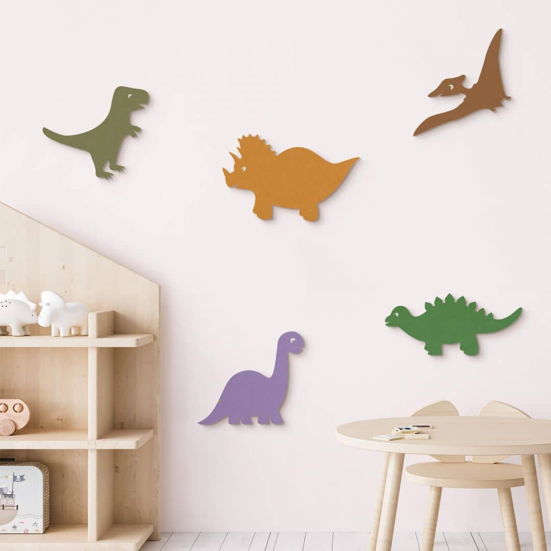 Kaeppel Holzdeko Kinderzimmer Dino-Set (5-teilig) - MDF Natur Vierteljährliche Förderung