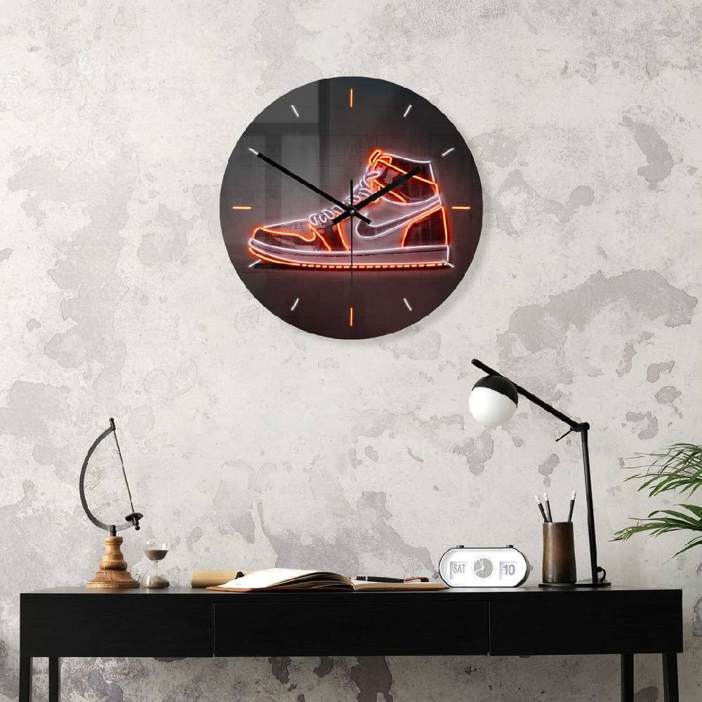 Kaeppel Wanduhr aus Glas - Mielu - Sneaker - Ø 30 cm Fabrikladen