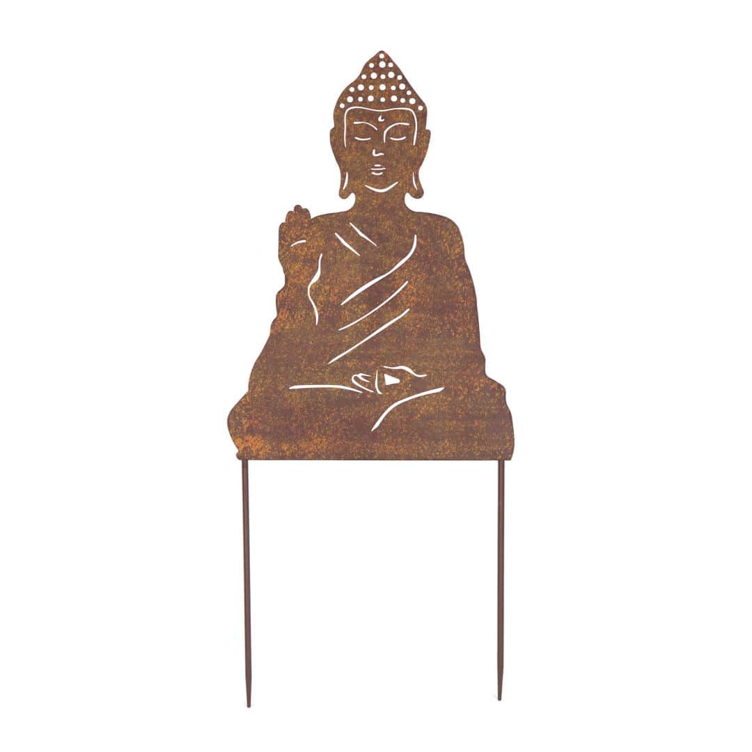 Kaeppel Buddha Gartenstecker Edelrost Optik Metallschild - 29x65x1 cm Rabatte dieses Monats