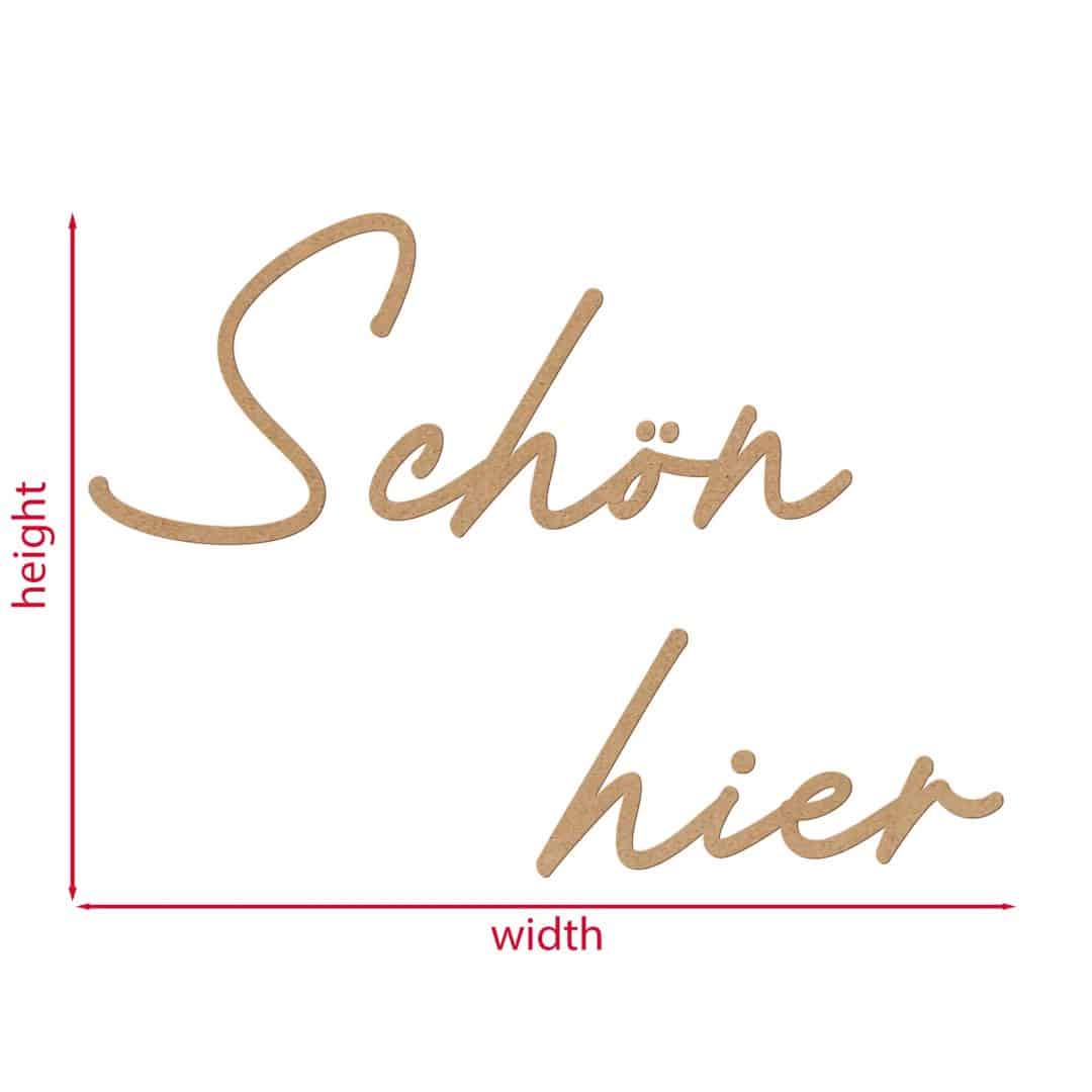 Kaeppel 3D Schriftzug Schön hier - MDF Natur im Angebot