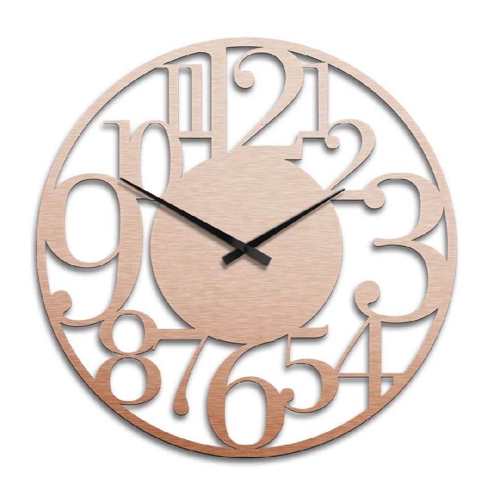 Kaeppel XXL Wanduhr Alu-Dibond-Kupfereffekt - Modern - Ø 70 cm Fabrikverkauf