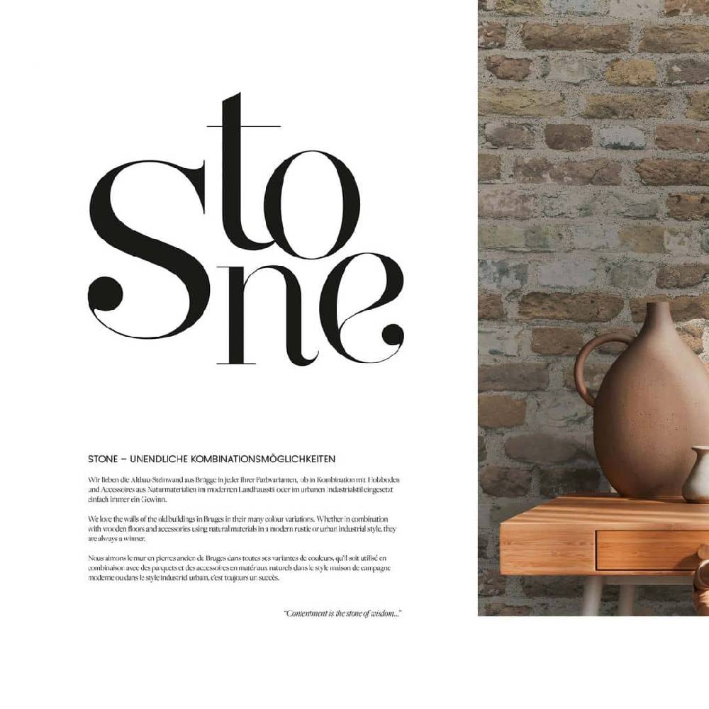 Kaeppel Stein Tapete 3D Steintapete Braun Vliestapete Steinoptik Wohnzimmer, Küche Flash Sale