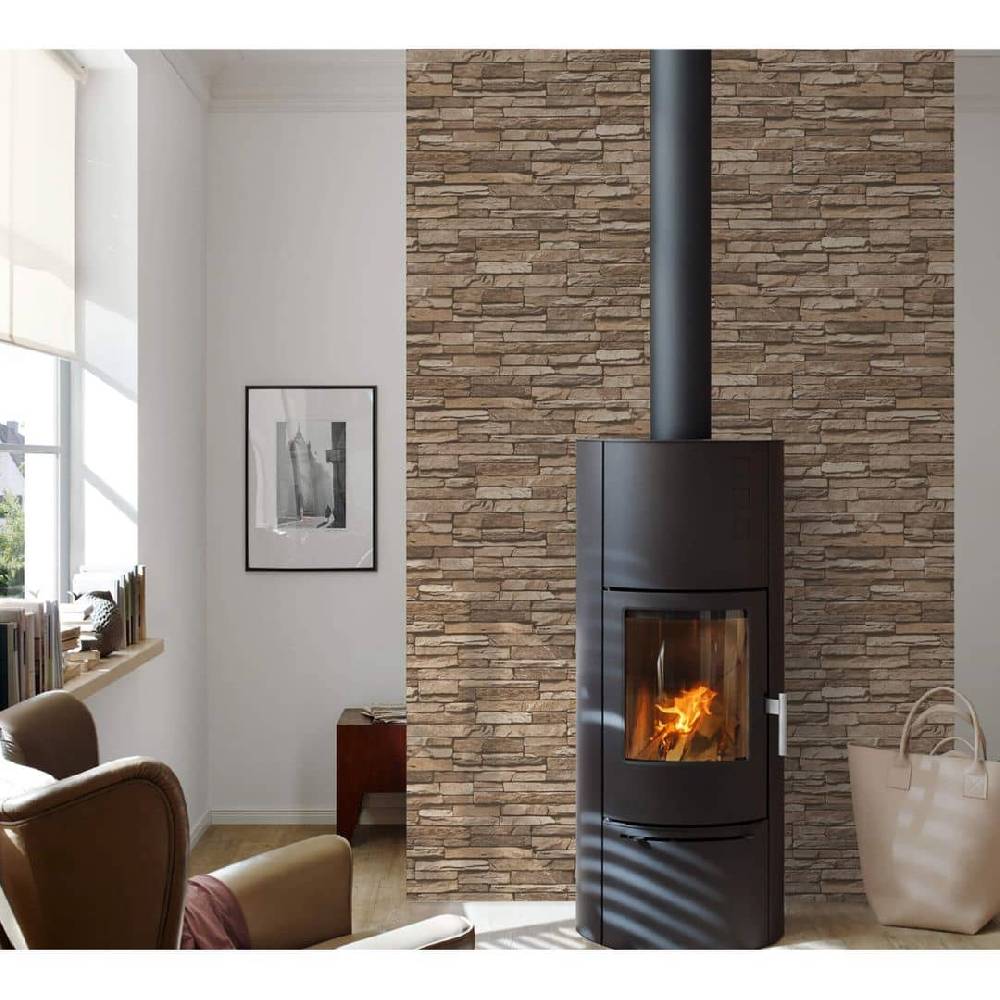 Kaeppel A.S. Création Vliestapete Wood and Stone Tapete in Steinoptik Naturstein beige, braun Neueste Stile