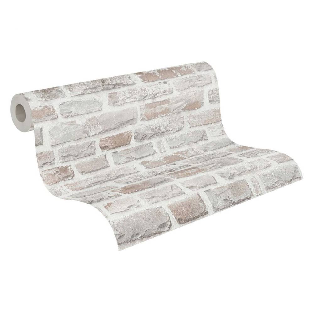 Kaeppel Tapete Steinoptik - Steintapete PVC-Frei von A.S. Création Grau Weiß 386371 Bis zu 60% Rabatt