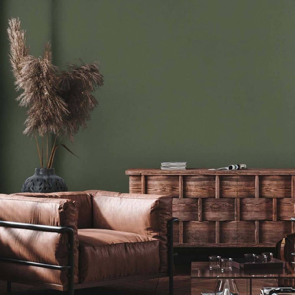 Kaeppel Tapete Grün Vliestapete Dunkelgrün modern für Wohnzimmer, Schlafzimmer, Küche
