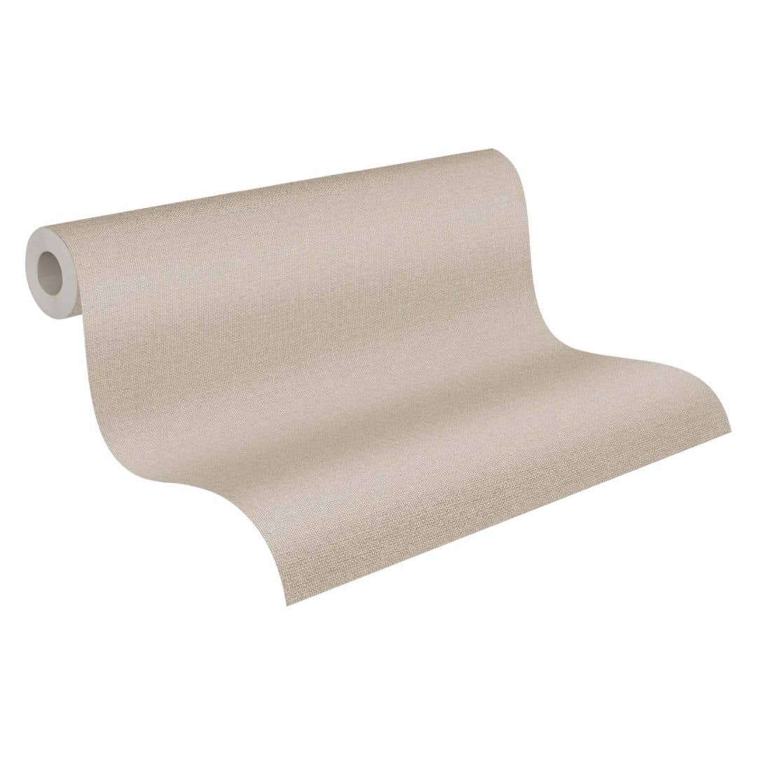 Kaeppel Tapete Greige - Uni Vliestapete Beige Grau - Stoffoptik Wandtapete Sonderangebot