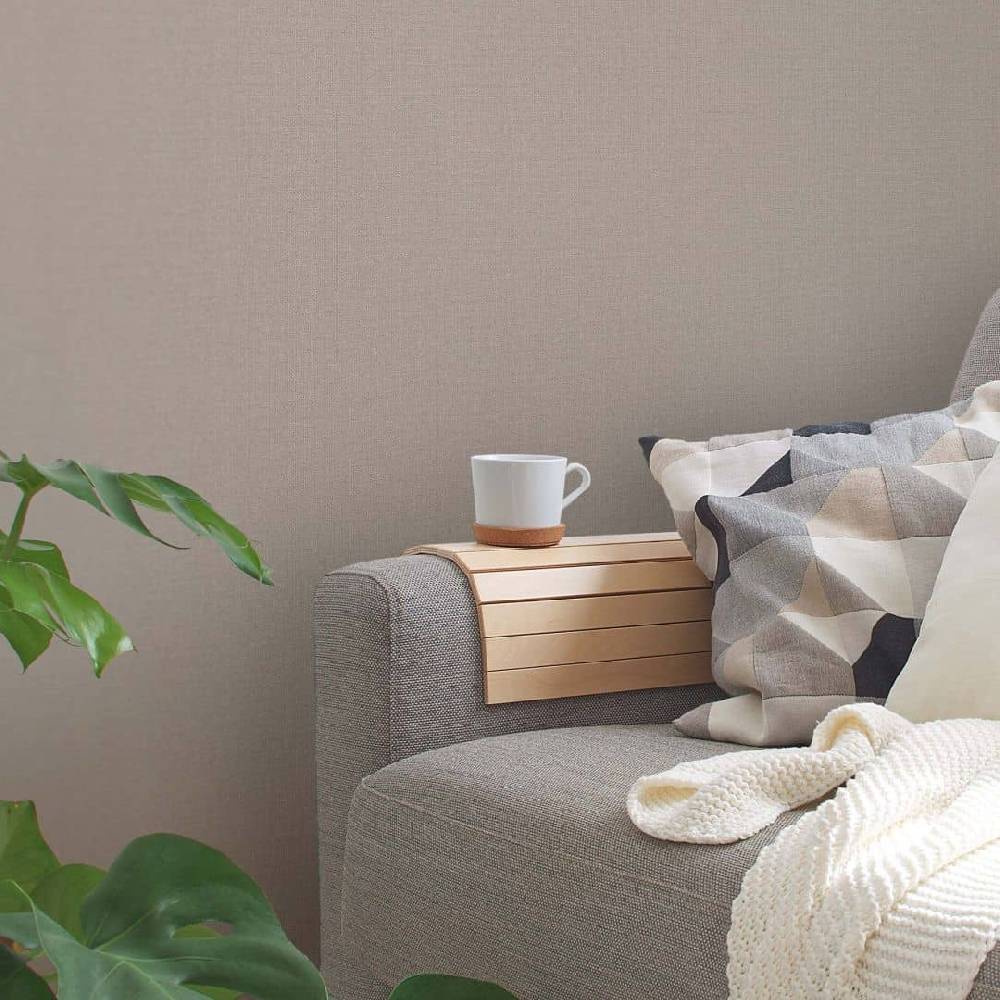 Kaeppel Tapete Greige - Uni Vliestapete Beige Grau - Stoffoptik Wandtapete Sonderangebot