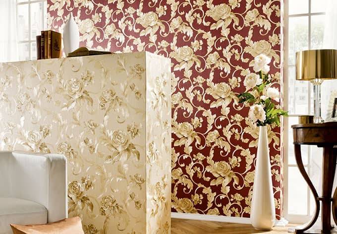 Kaeppel Architects Paper Vliestapete Nobile Barocktapete mit Ornamenten metallic, rot Versandkostenfrei