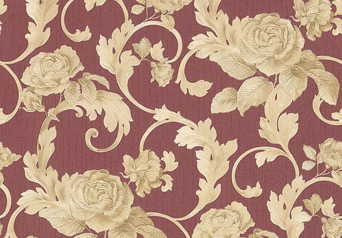 Kaeppel Architects Paper Vliestapete Nobile Barocktapete mit Ornamenten metallic, rot Versandkostenfrei