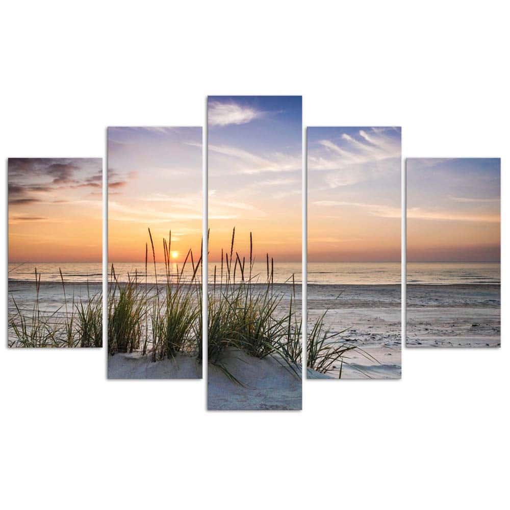 Kaeppel Leinwandbild 5 teilig, Meer Strand Sonnenuntergang Osterangebot