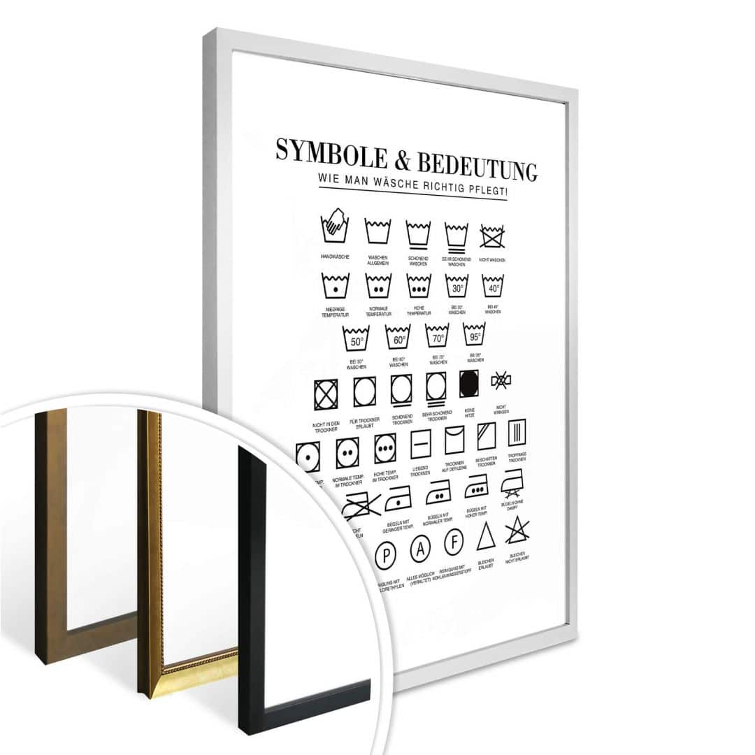 Kaeppel Poster - Symbole - Wie man Wäsche richtig pflegt Online Outlet