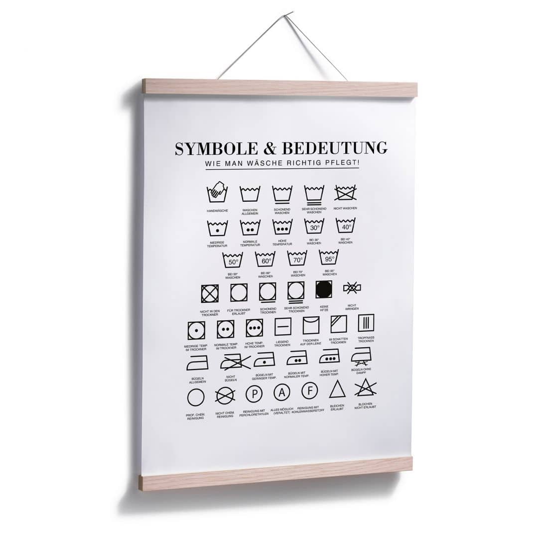 Kaeppel Poster - Symbole - Wie man Wäsche richtig pflegt Online Outlet