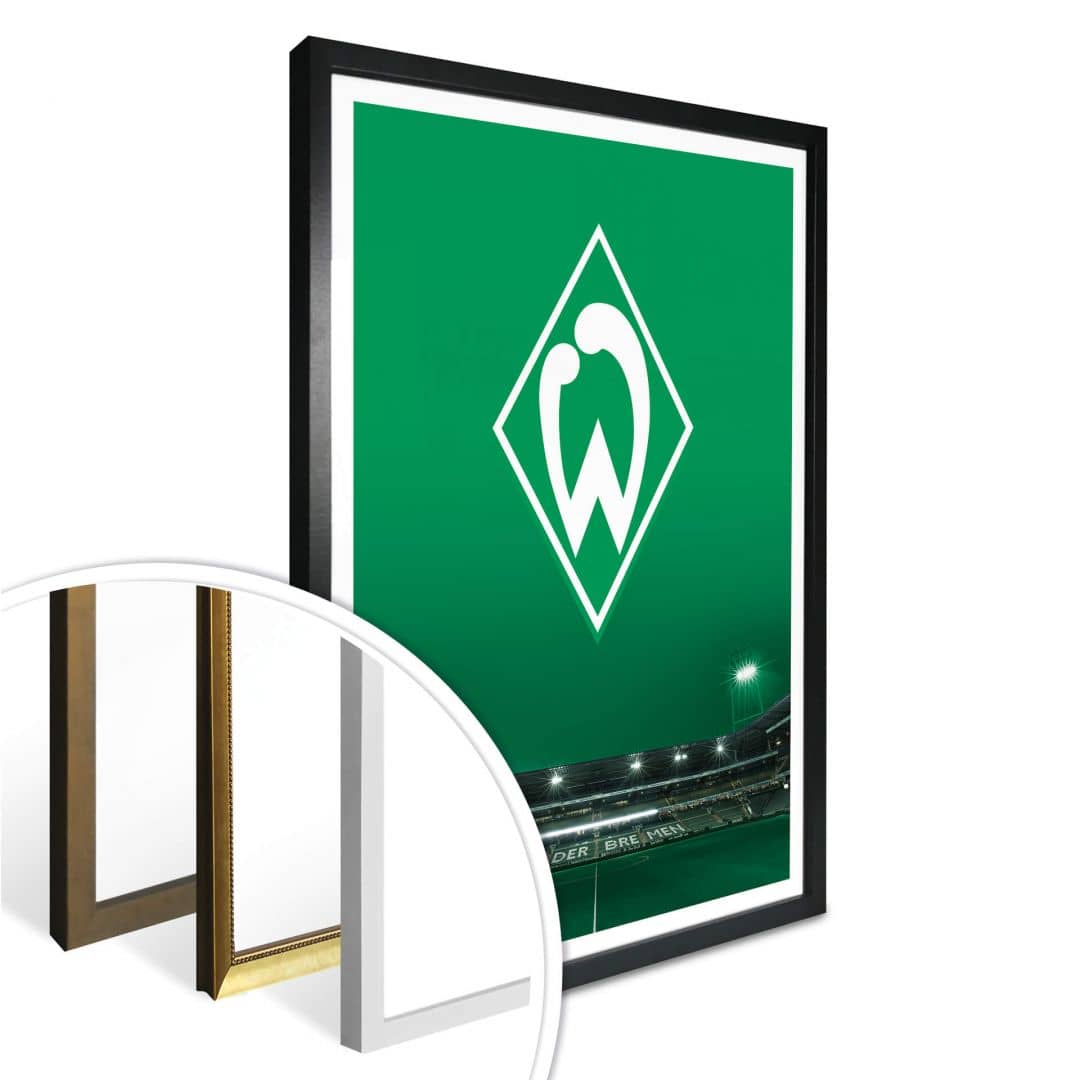 Kaeppel Poster Werder Bremen Logo mit Tribüne Sonderangebote