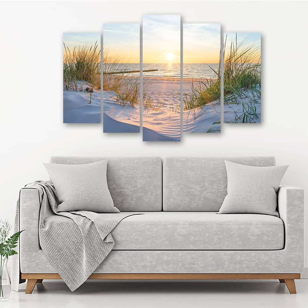 Kaeppel Leinwandbild 5 teilig, Meer Strand Dünen Sonne Wochenangebot