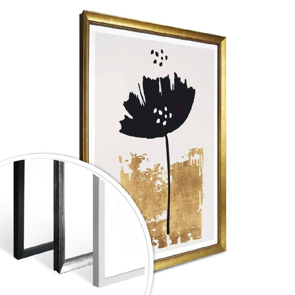 Kaeppel Poster Kubistika - Schwarze Blume Bis zu 50% Rabatt