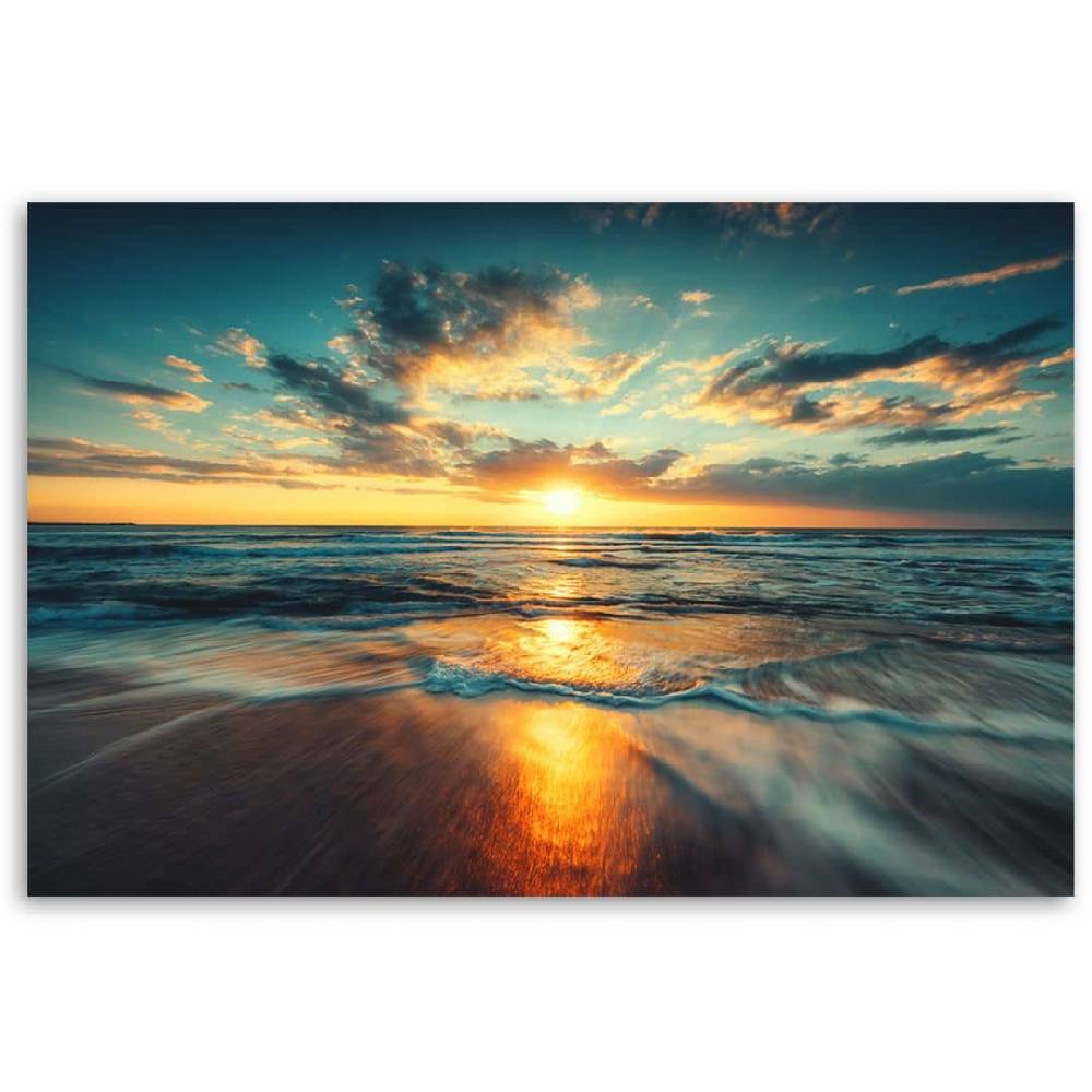 Kaeppel Leinwandbild, Sonnenuntergang Strand Meer Discount Store für neue Produkte